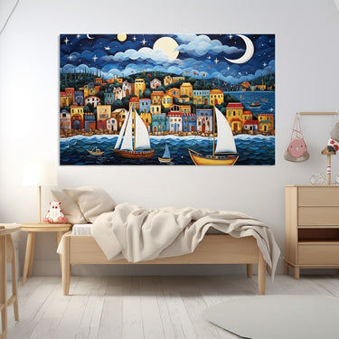 Peinture Naïve Bord De Mer